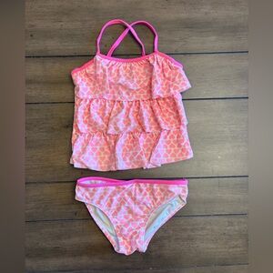 Carter’s Girls Pink Heart Patterned Swimsuit Set